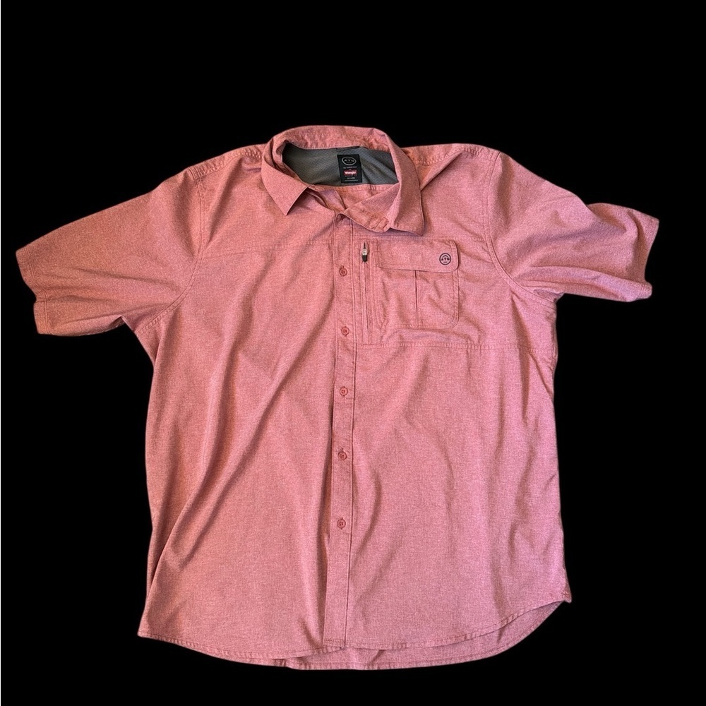 Wrangler Men's Casual Salmon Button Down Shirt